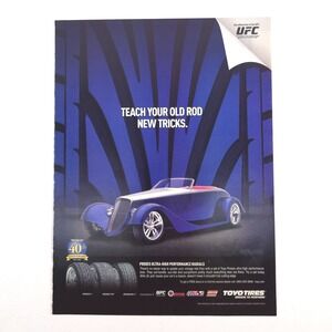 Toyo Tires Blue Hot Rod Vintage Print Ad Proxes UHP Garage Decor Poster